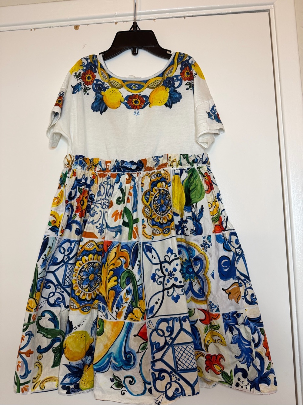 Dolce & Gabbana Girls Majolica Print Dress – Size 6
